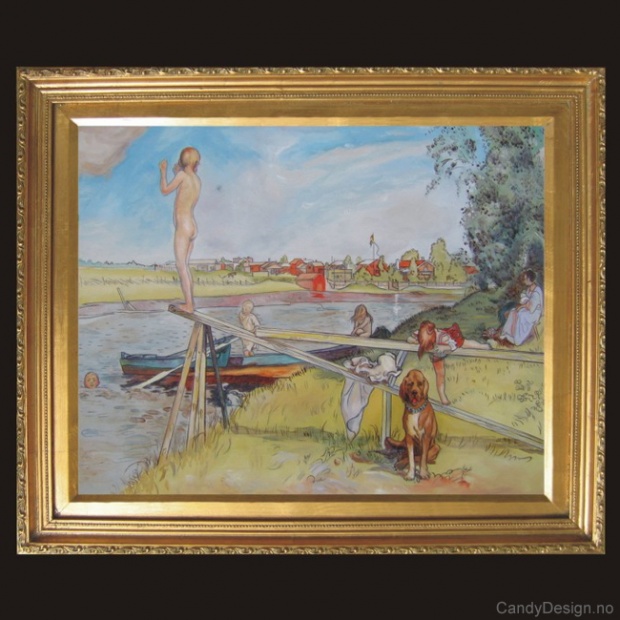 Oljemaleri  Et bra badested
