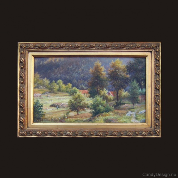 Oljemaleri  Gårdsbruk ved Mandal