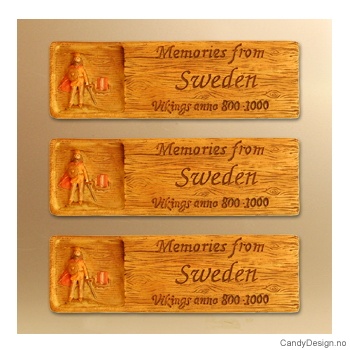 Viking med skip i bakgrunnen - Woodstyle magnet plater