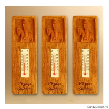 Viking på hest på suvenir termometer med magnet