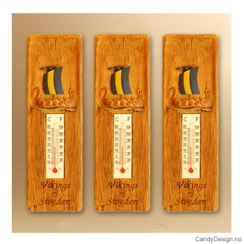 Vikingskip på suvenir termometer med magnet