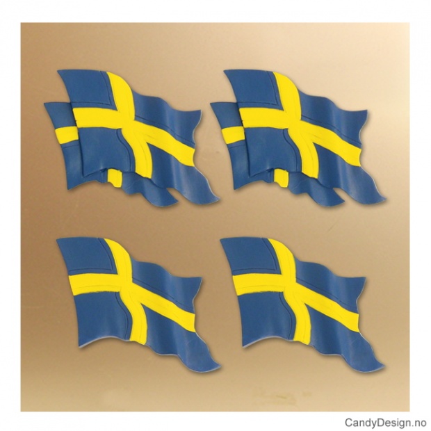 Svenske flagg enkle og doble