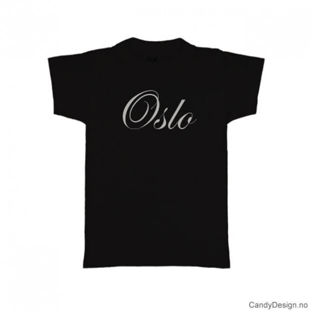 XL - Ladies Classic T-shirt Oslo black with white print
