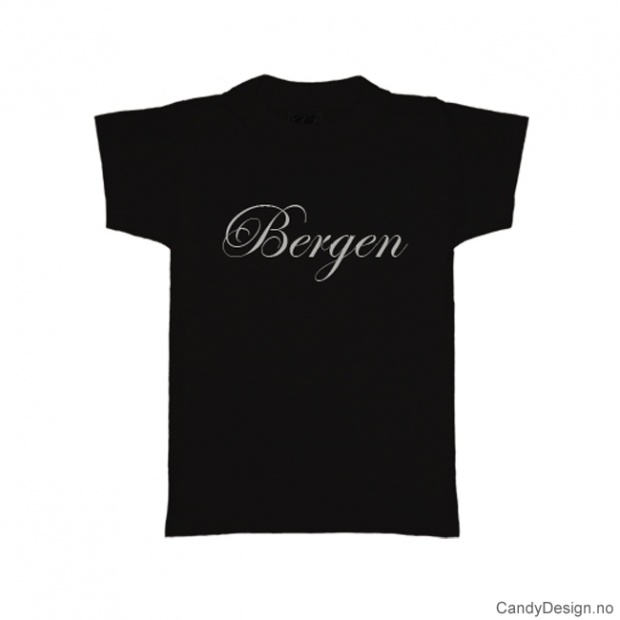 S - Ladies Classic T-shirt Bergen black with white print
