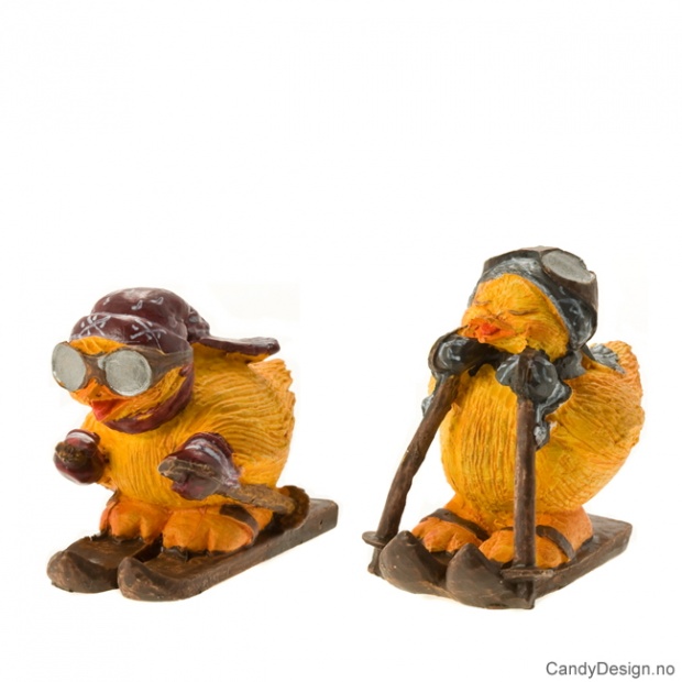 Store Telemark kyllinger på ski assortert