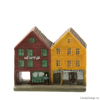 Bryggen i Bergen hus suvenir dobbel