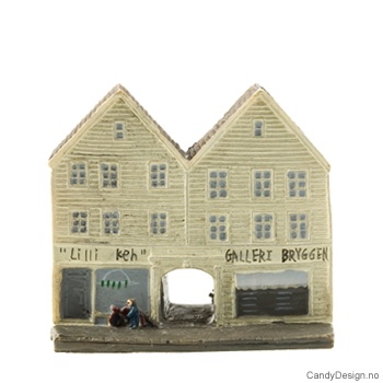 Bryggen i Bergen hus suvenir dobbel