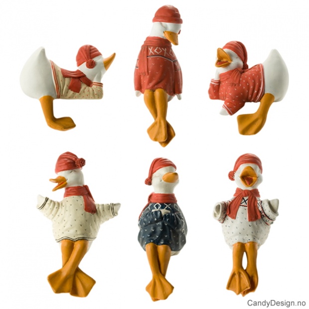 Sittende juleender assortert