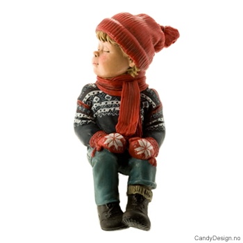 Kantsittende Julebarn - Gutt som kysser