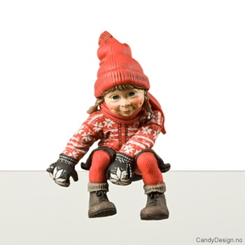 Hengende julebarn - Sittende jente