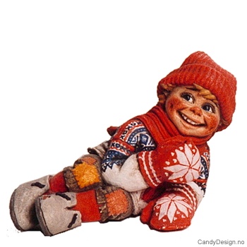 Stor liggende julenisse