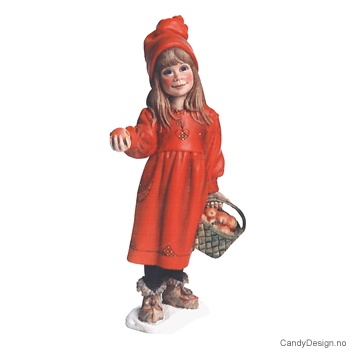 Carl Larsson jente figur med kurv med epler