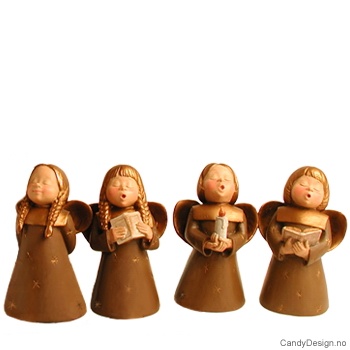 Medium Syngende engel - Cognac