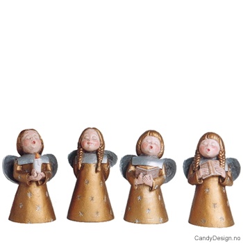 Medium Syngende engel - Gull