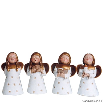 Medium Syngende engel - Hvit