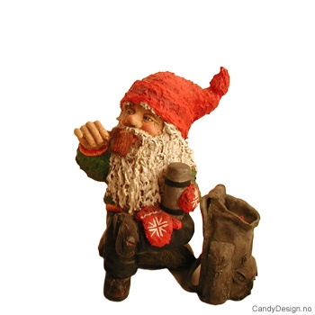 Koselig skinisse figur - Sittende med kopp