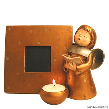 Medium gull Engel med samme farge på engel og ramme