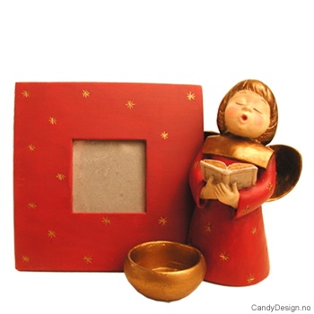 Medium rød Engel med samme farge på engel og ramme