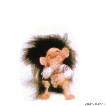 Troll med hvit/rød/blå genser