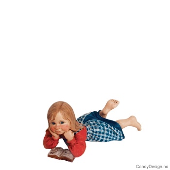 Carl Larsson barn - Pike i rødt og blått