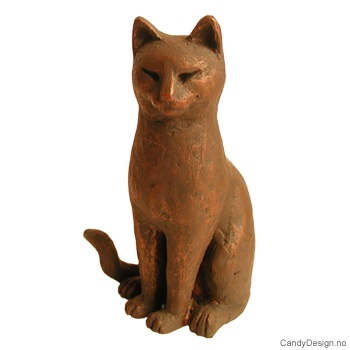 Katt skulptur med bronse finish