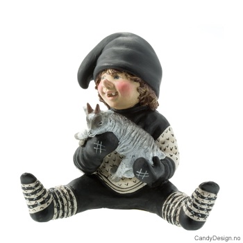 Troll med geitebukk Hvit/Sort genser