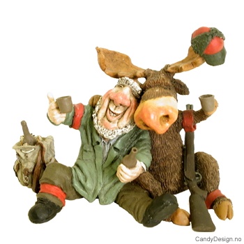 Elg og jeger - Møte i skogen