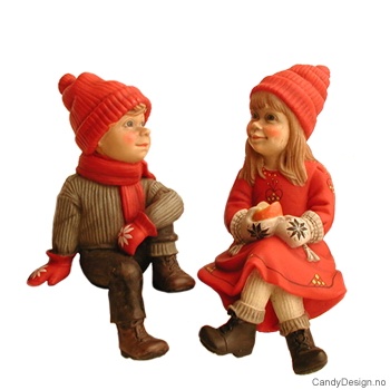 Carl Larsson barn sittende på kant assortert