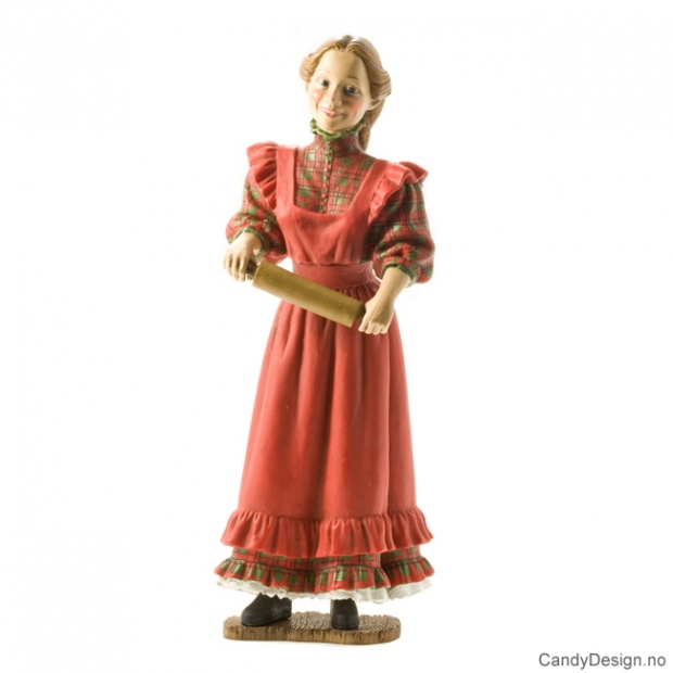 Carl Larsson stående mor med Skotskrutet med rød