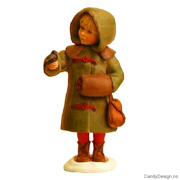 Pike med fugl og muffe