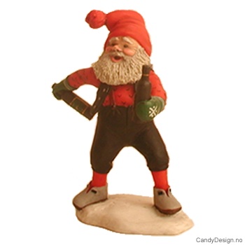 Festnisse figur - Nisse med flaske (rød)