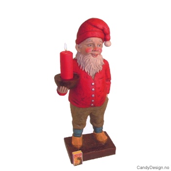 Nostalginisse i rødt med lysholder