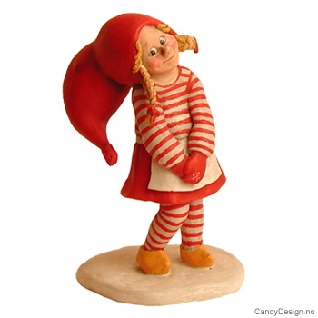 Danske nisser stående  Sjenert nissepike