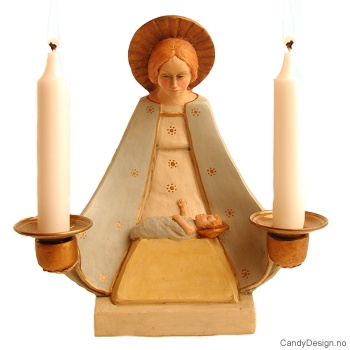 Stor Maria med barn og lysestake