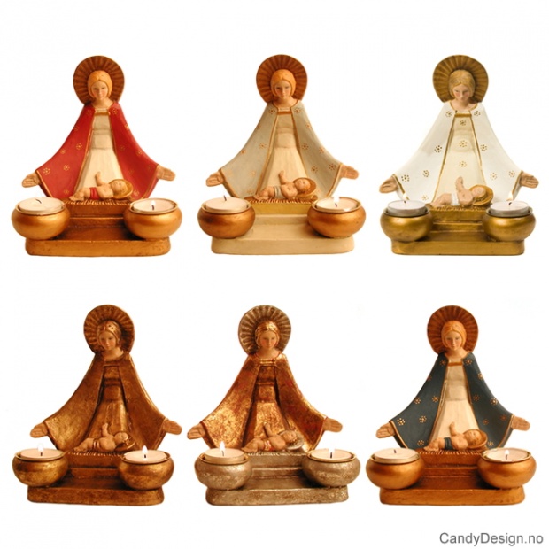 Liten Maria med barn og telys assortert