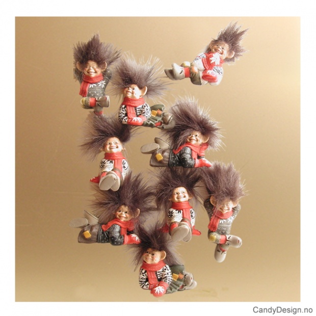 Magnet nisser med hår assortert