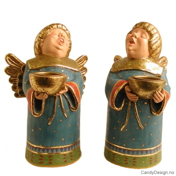 Stor munkeengel med lysholder