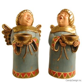 Stor munkeengel med lysholder