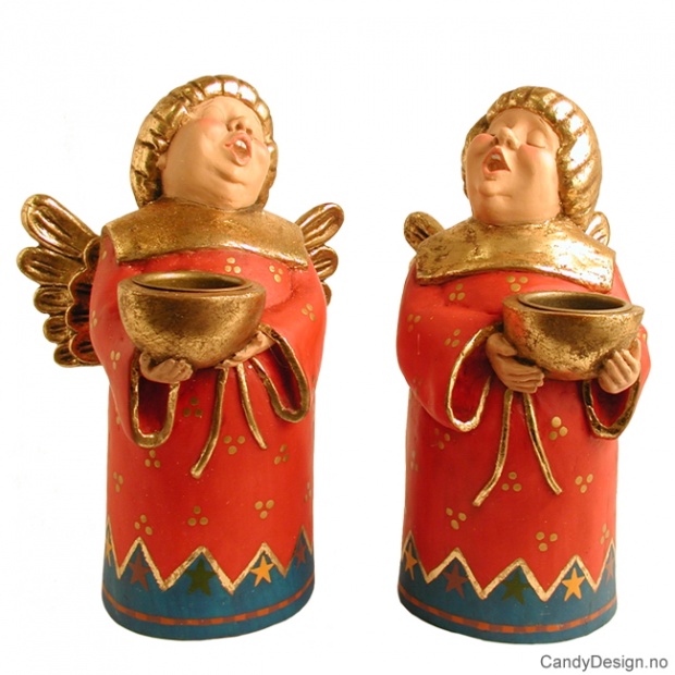 Stor munkeengel med lysholder