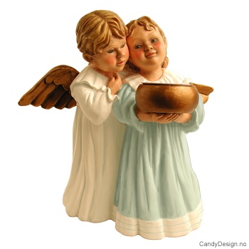 Stort romantisk englepar med telys