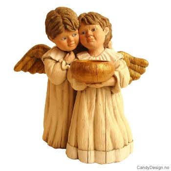 Stort romantisk englepar med telys