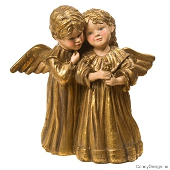 Stort romantisk englepar stearinlys