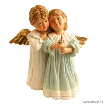 Stort romantisk englepar stearinlys