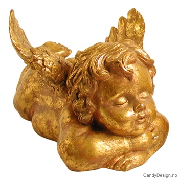 Liggende englepar i gull