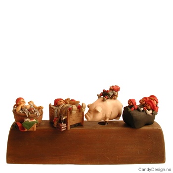 Sett med 2 korker og 2 opptrekkere med nisser