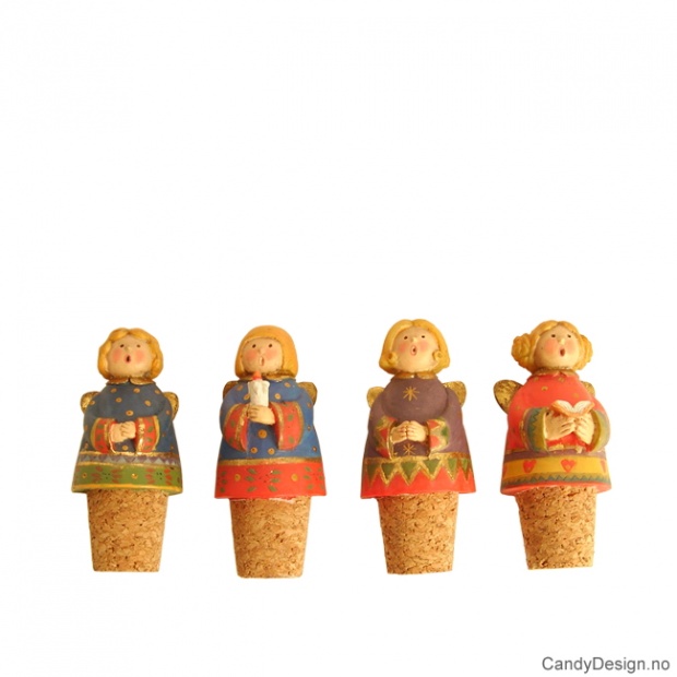 Runde fargerike engler på kork