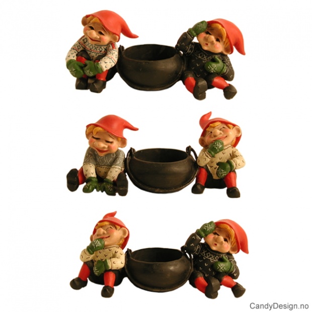 To nisser med telysholder assortert