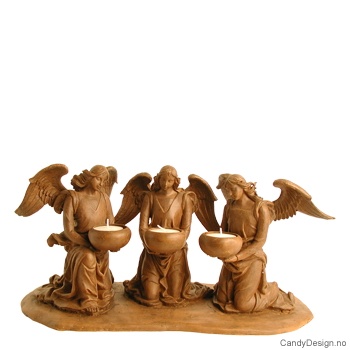 Tre engler med telysholder - Antikk