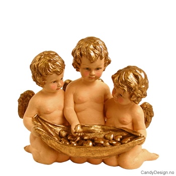 Tre englebarn med hjerter