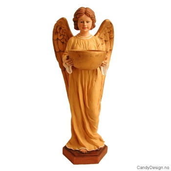 Stor stående engel med lysholder